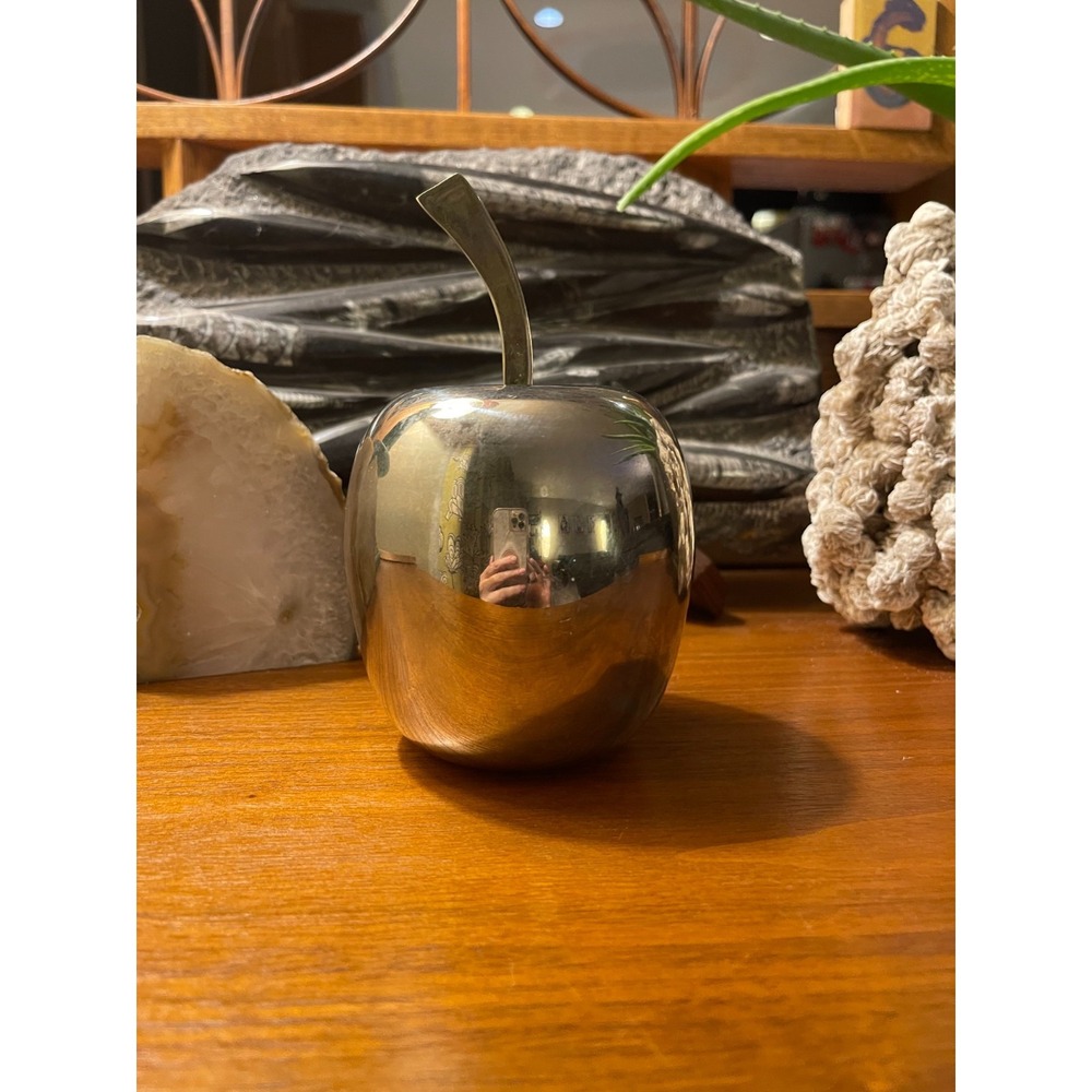 Vintage Chrome Apple - Decorative Object/Apple Decor